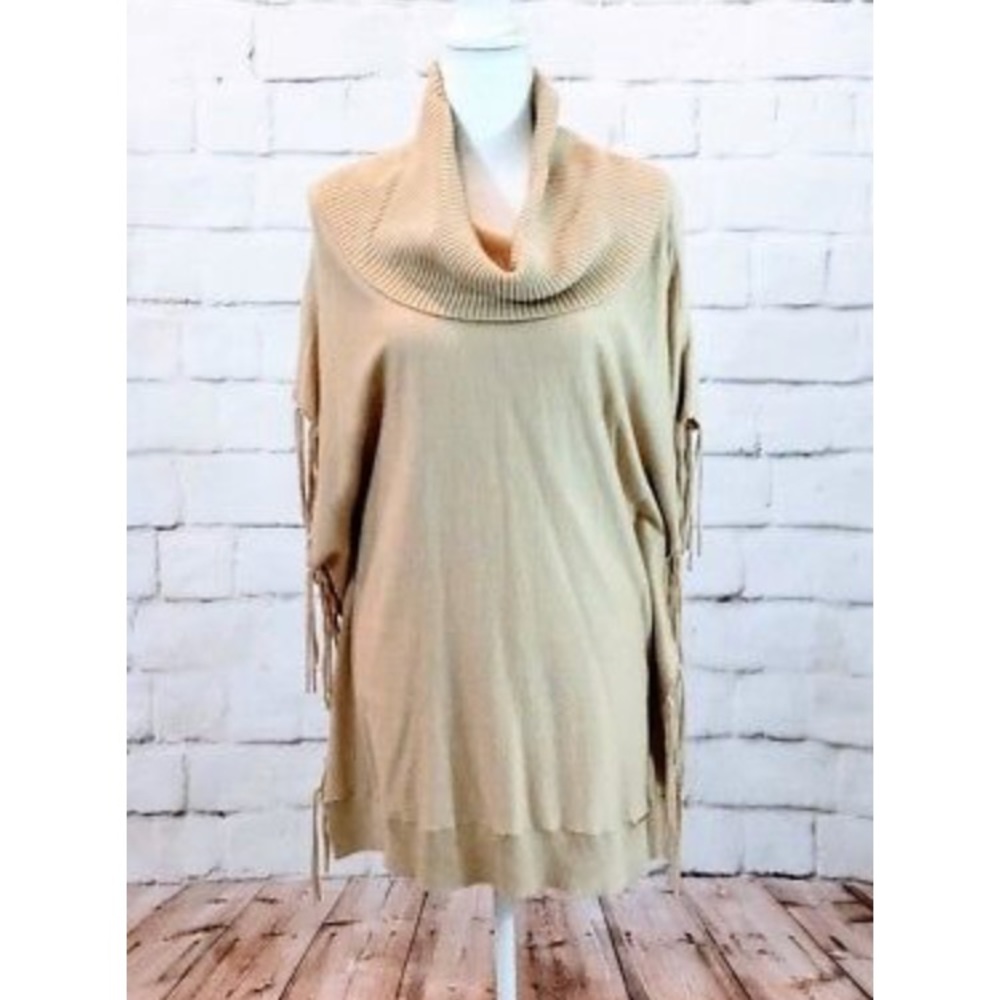 Michael Kors Fringe Cowl Neck Poncho Sweater - Picture 2 of 6